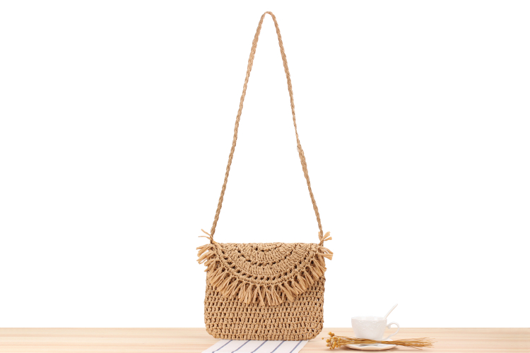 Title 2, Handgefertigte Strand-Stricktasche mit Quasten ...