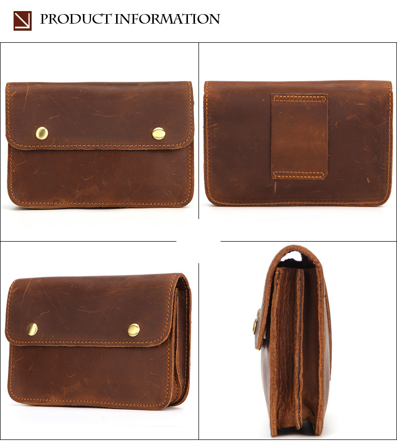 Title 6, Horse leather leisure multifunctional belt bag ...