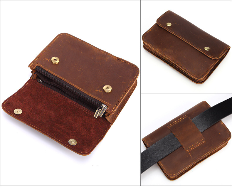 Title 7, Horse leather leisure multifunctional belt bag ...