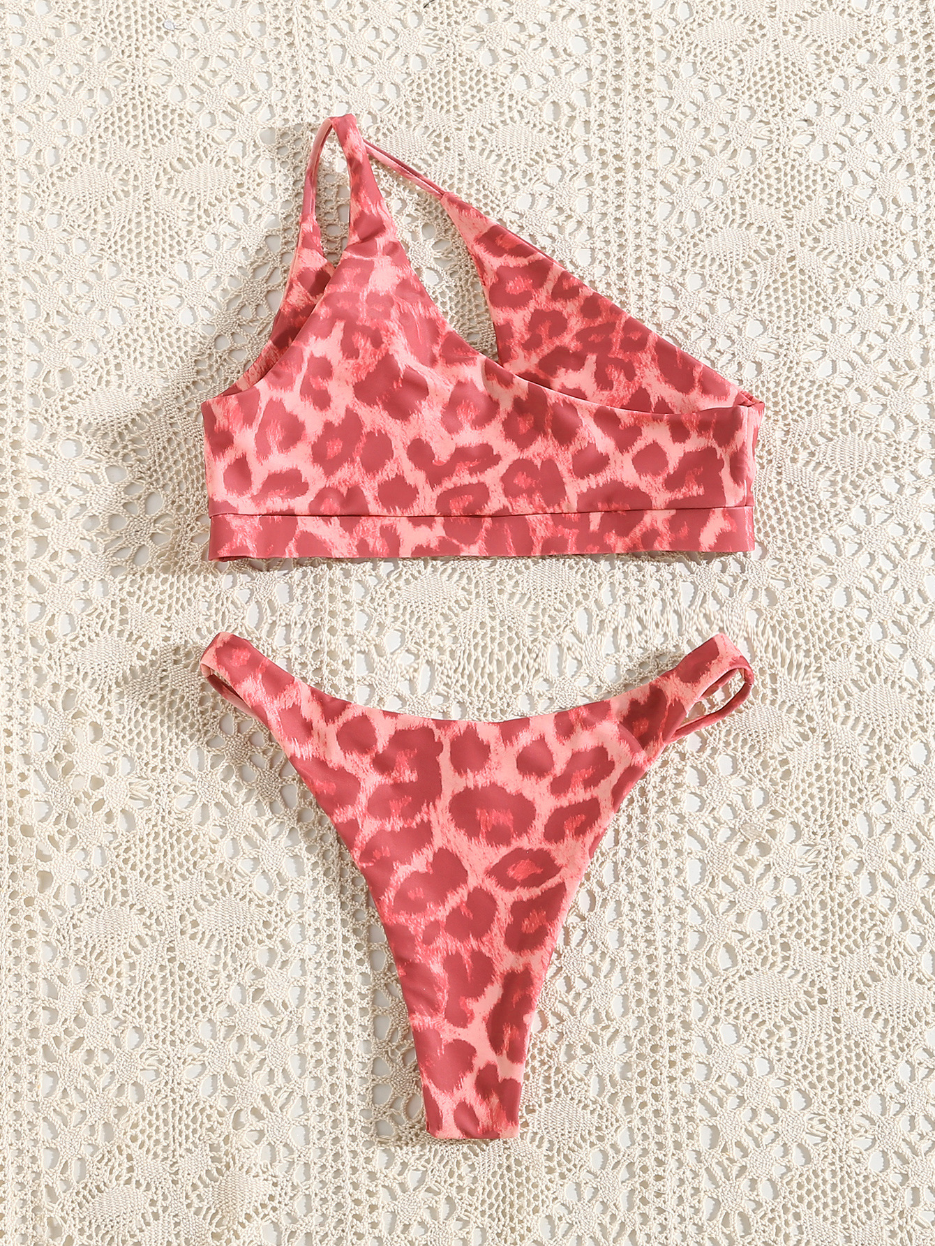 Title 13, Leopard Print Bikini with Irregular Straps Make...