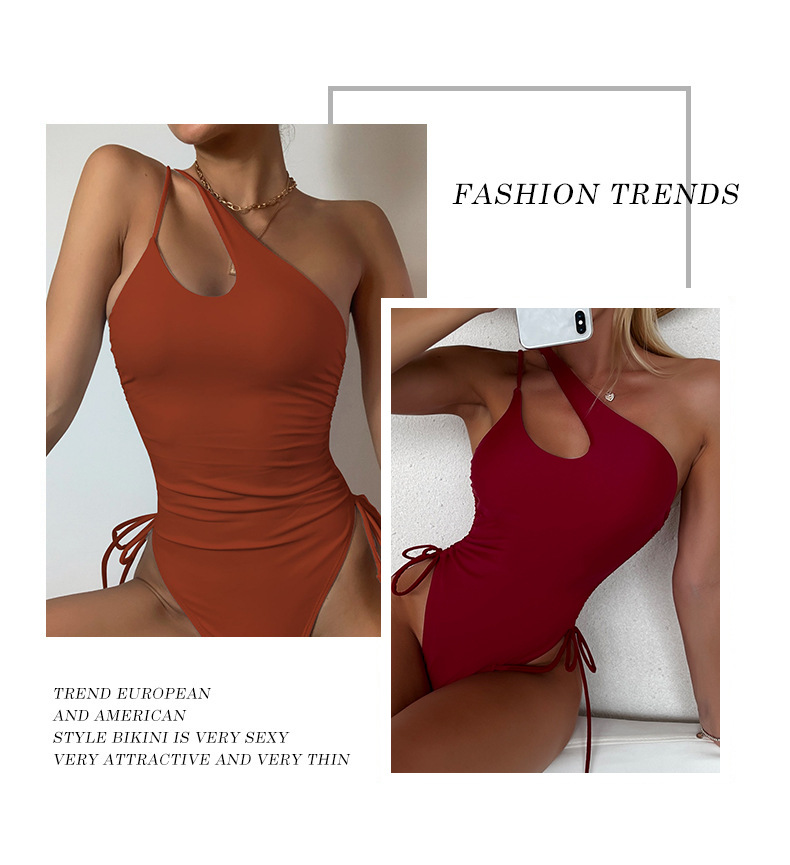 Title 4, New European and American Sexy One-shoulder Swi...