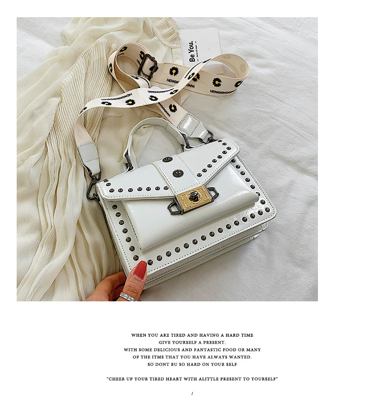 Title 19, New Rivet Soft Leather Chain Wide Shoulder Stra...