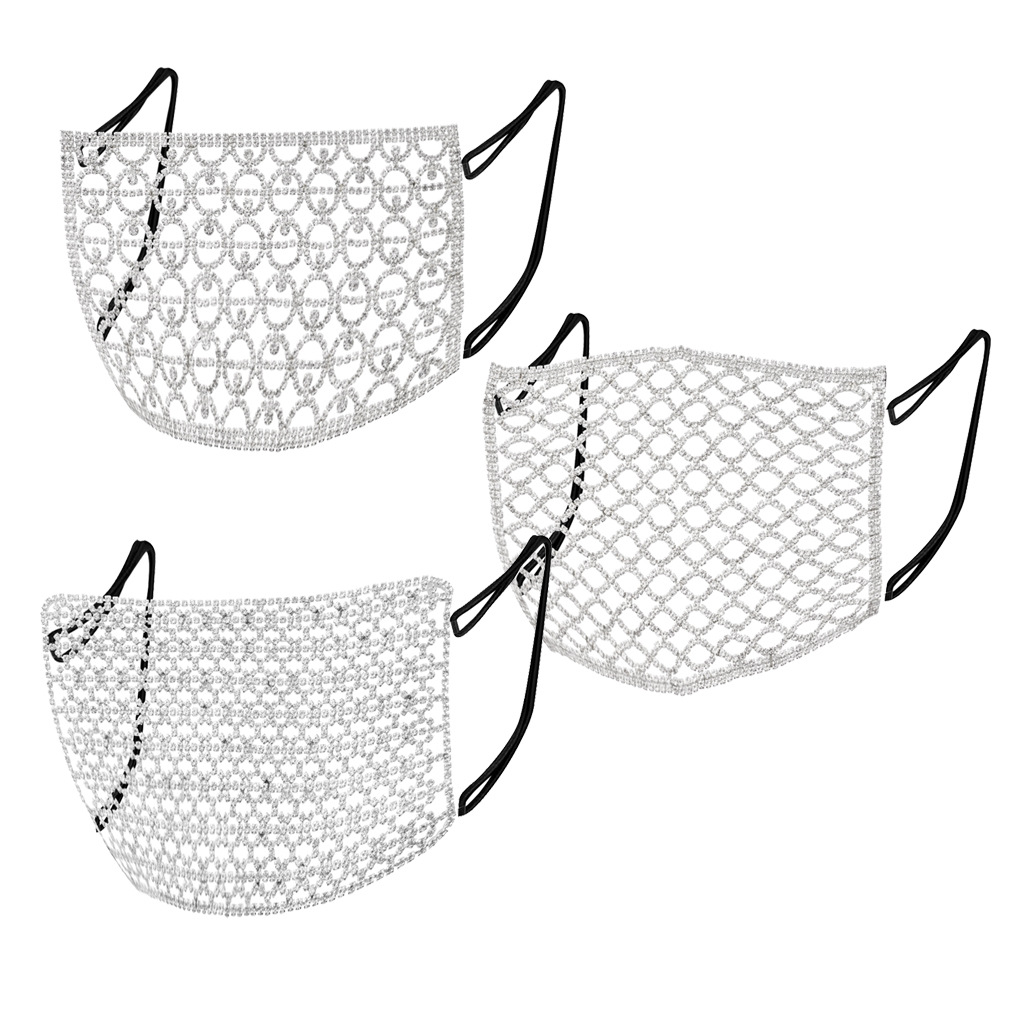 Title 1, Micro-ingelegde mesh gekleurde diamanten masker...