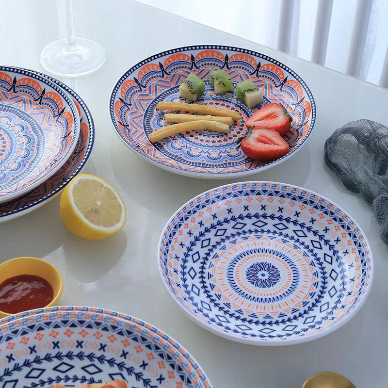 Title 5, New 8Inch Boho Ceramic Breakfast Plate 4pcs