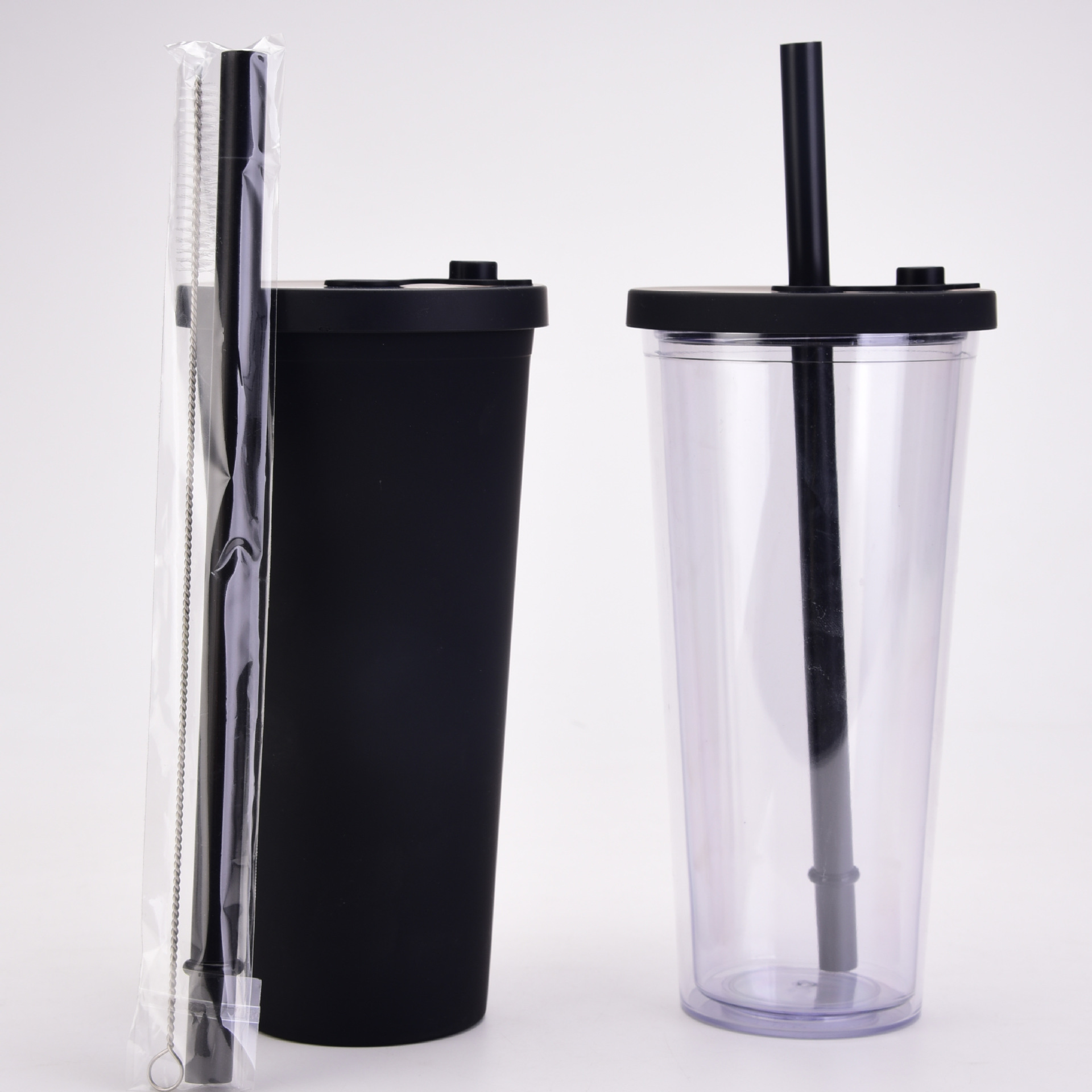 Title 1, New Double Layer Plastic Large Hole Straw Cup f...