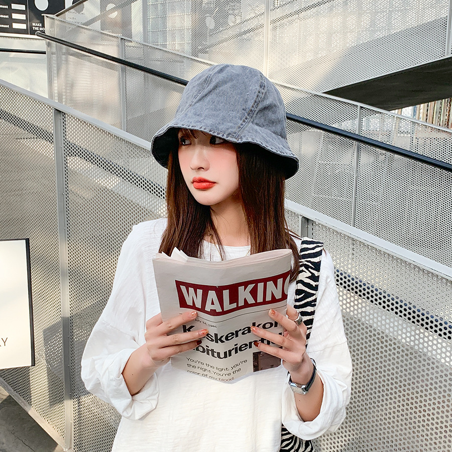 Title 19, Neuer gewaschener Denim Bucket Hat für Damen