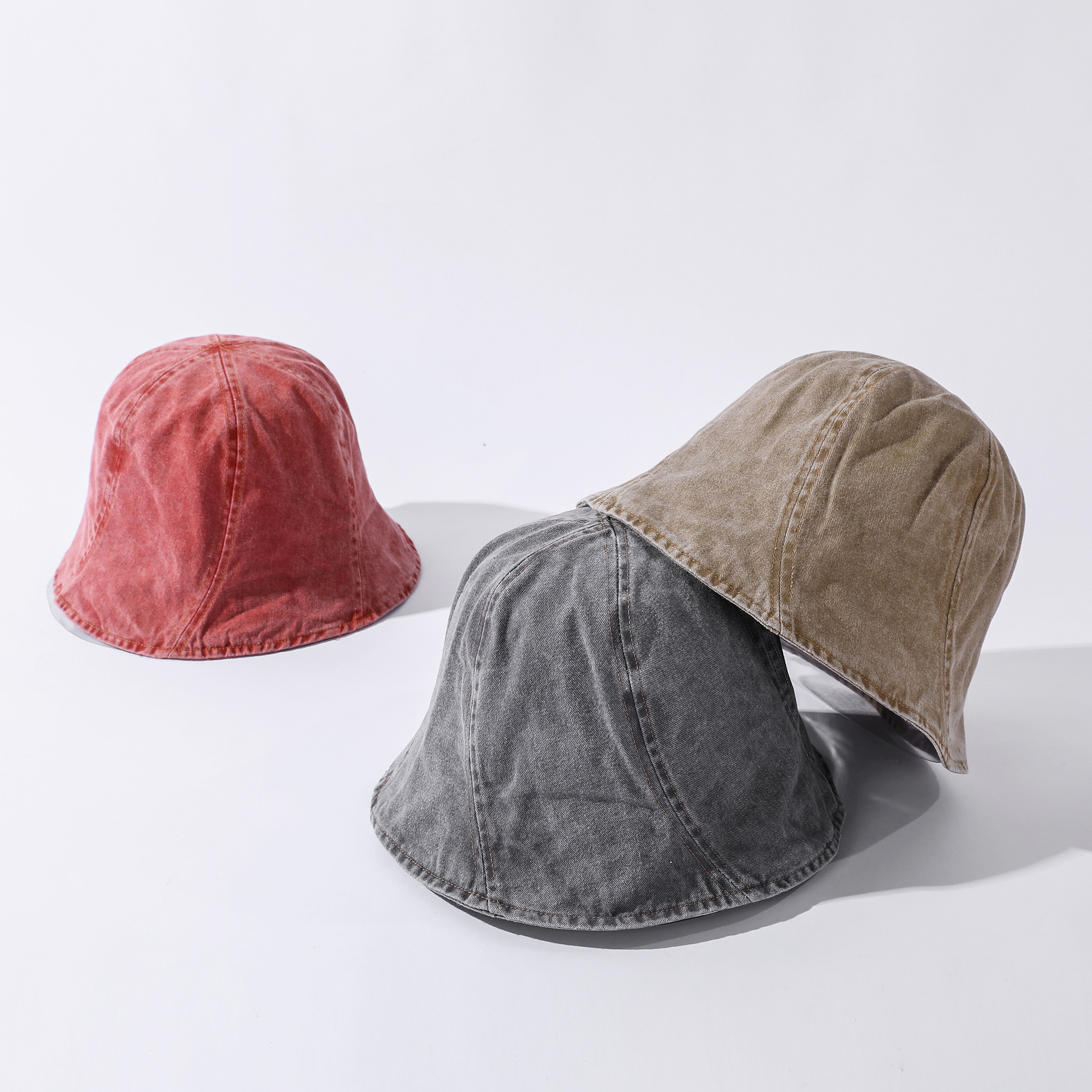 Title 34, Neuer gewaschener Denim Bucket Hat für Damen