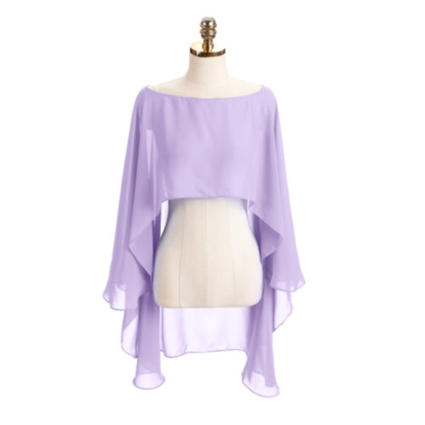 Title 1, Color Crop Top Chiffon Cape Chiffon Shirt