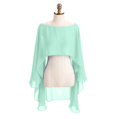 Title 5, Color Crop Top Chiffon Cape Chiffon Shirt