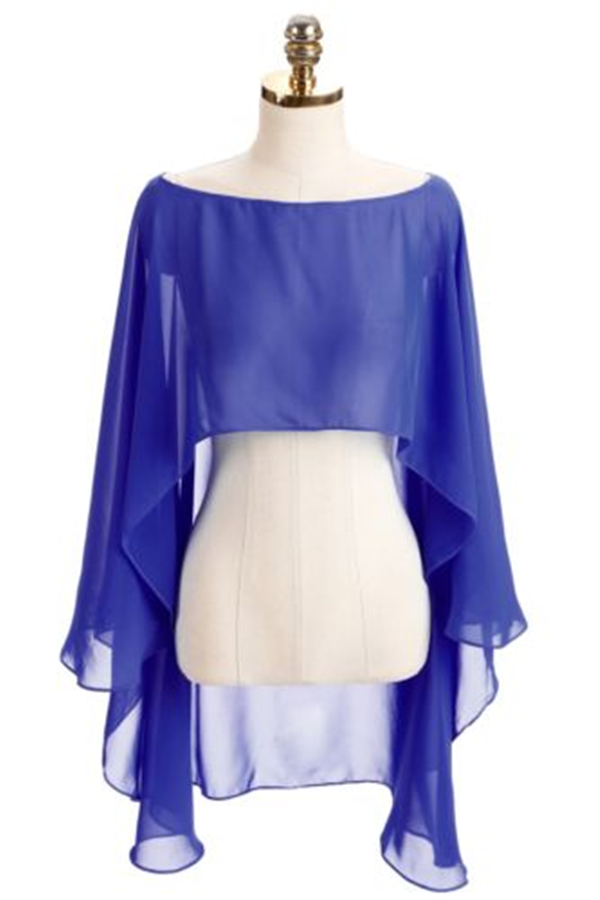 Title 6, Color Crop Top Chiffon Cape Chiffon Shirt