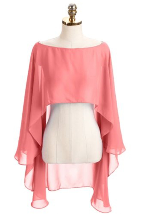 Title 13, Color Crop Top Chiffon Cape Chiffon Shirt