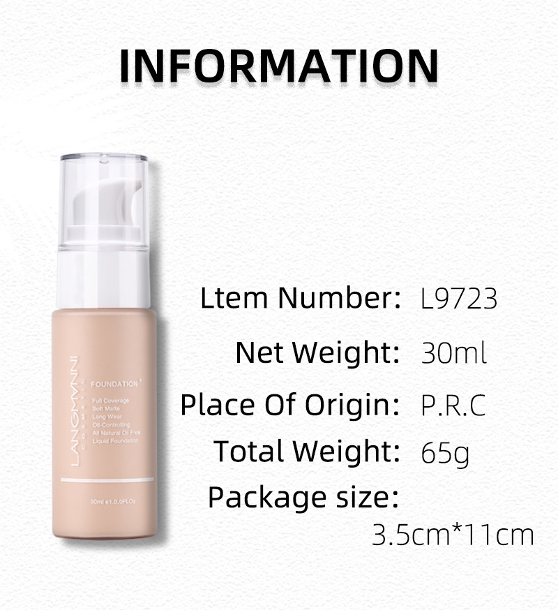 Title 3, Matte oil control concealer liquid foundation f...