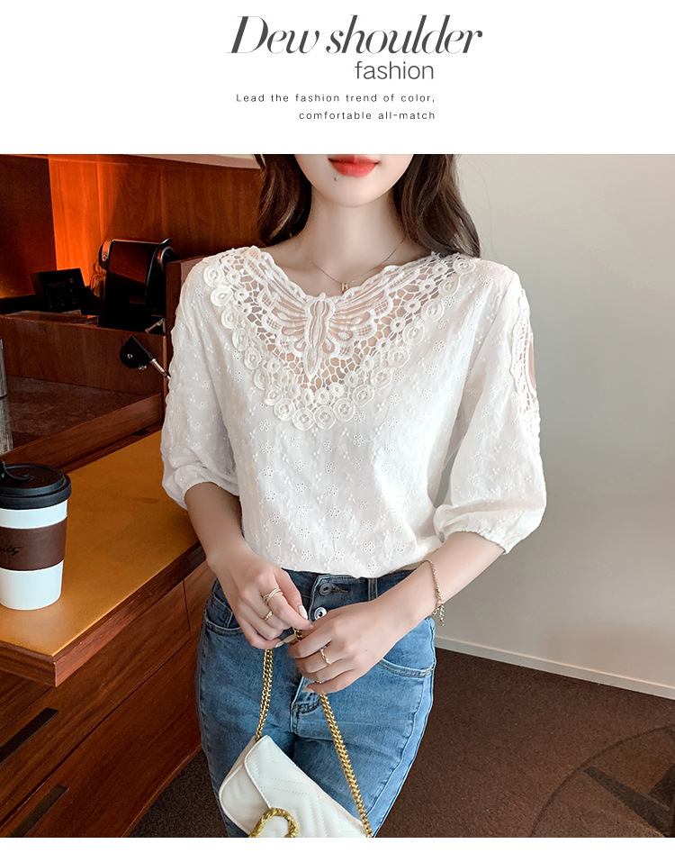 Title 21, Western Style Top Short Sleeve Lace Bottoming S...