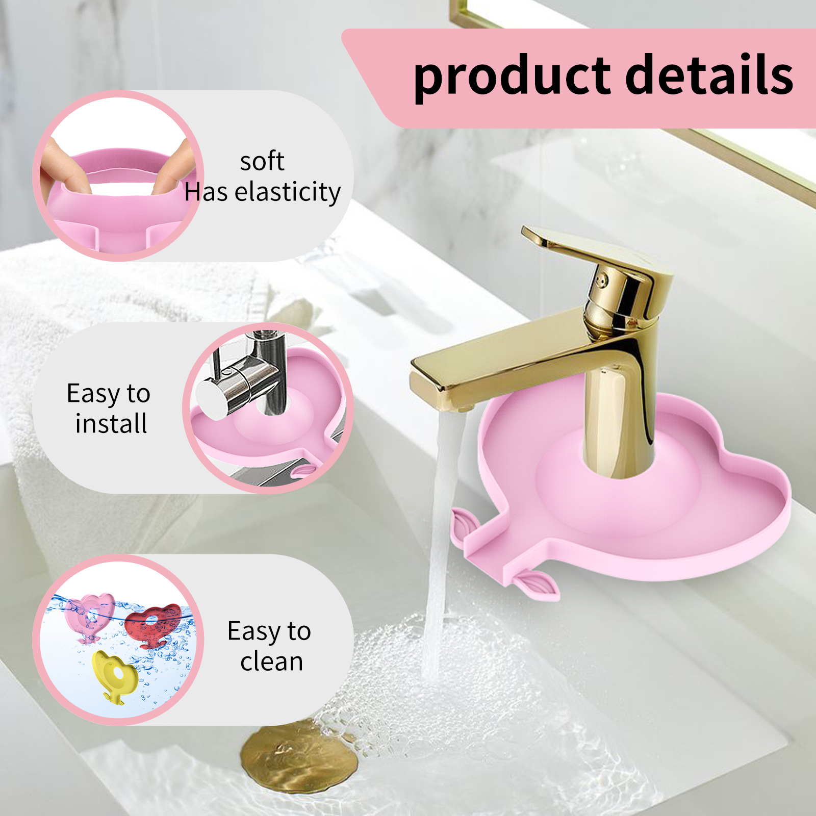 Title 3, Faucet Splash Proof Silicone Pad — Keeps your c...