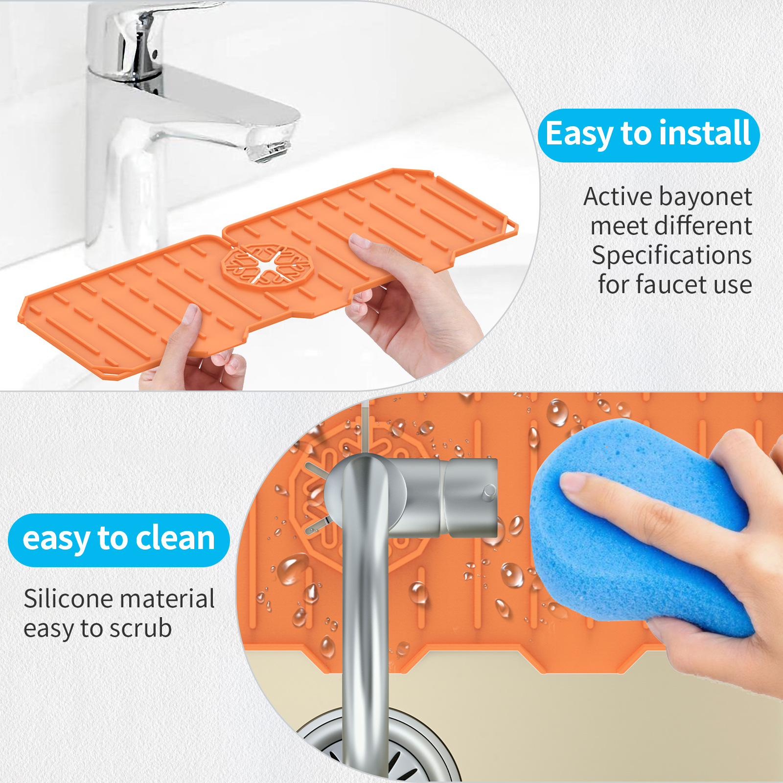 Title 11, Faucet Splash Proof Silicone Pad — Keeps your c...