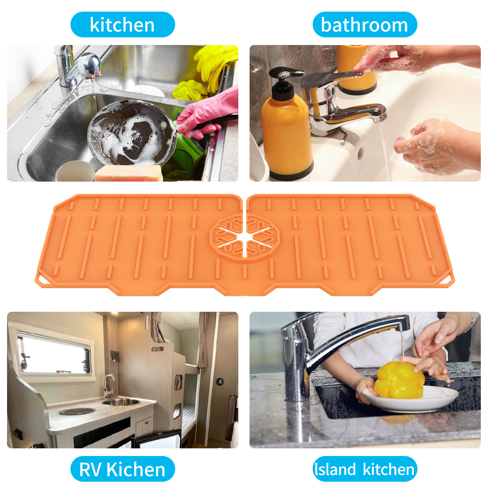 Title 12, Faucet Splash Proof Silicone Pad — Keeps your c...