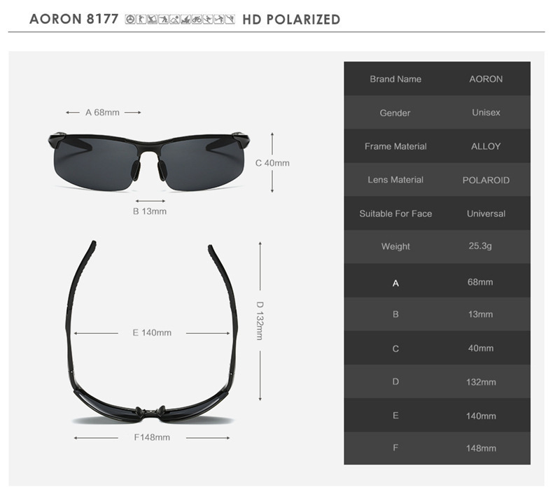 Title 1, Lunettes de soleil polarisées sport en aluminiu...