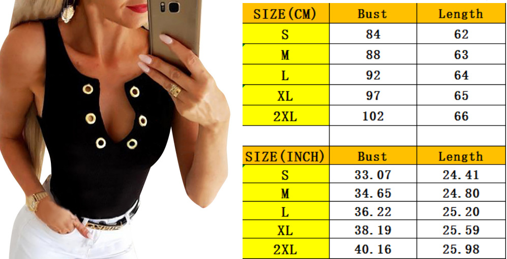 Title 1, Sleeveless Eyelet Solid Color Fashion Slim Fit ...