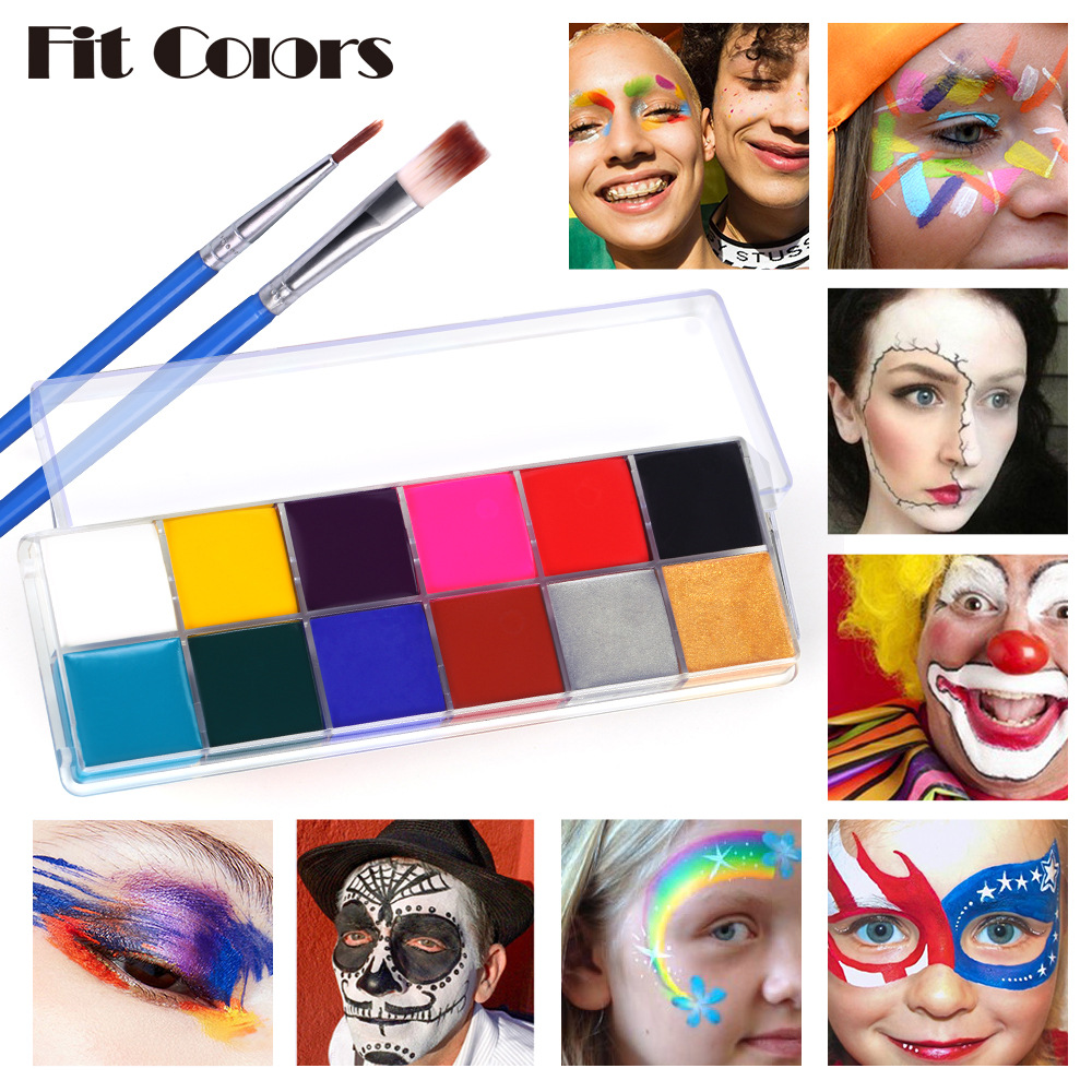 Title 2, 12 Color Face Body Paint Water Soluble Pigment ...