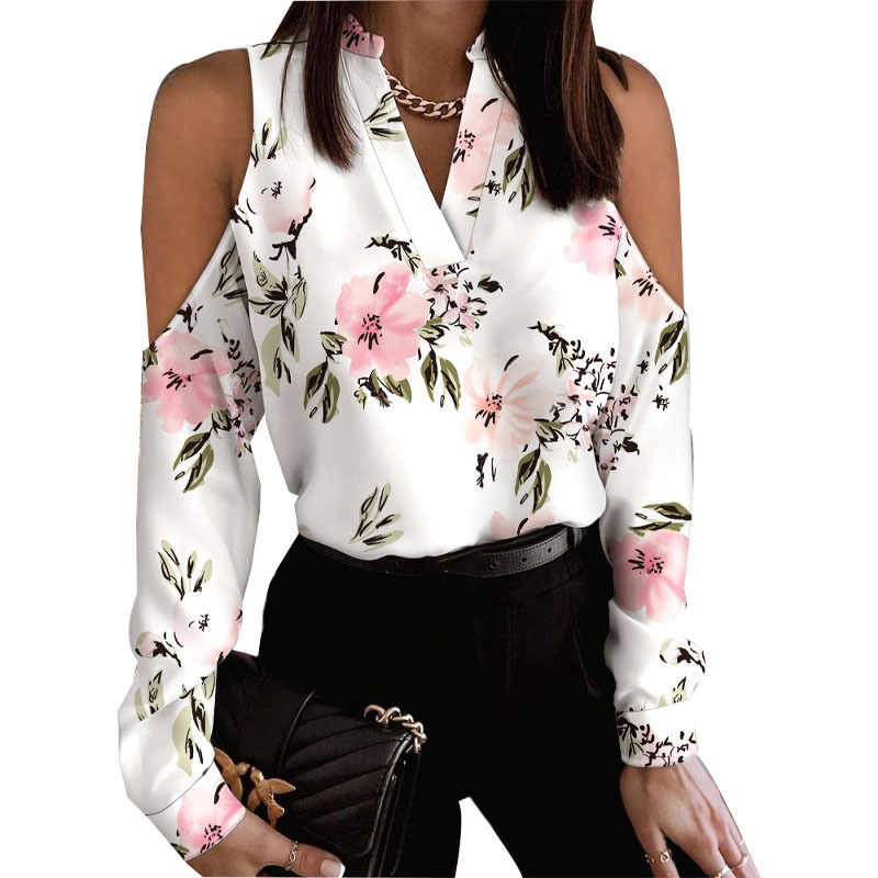 Title 1, Long Sleeve Off-shoulder Long Sleeve Printed Shirt