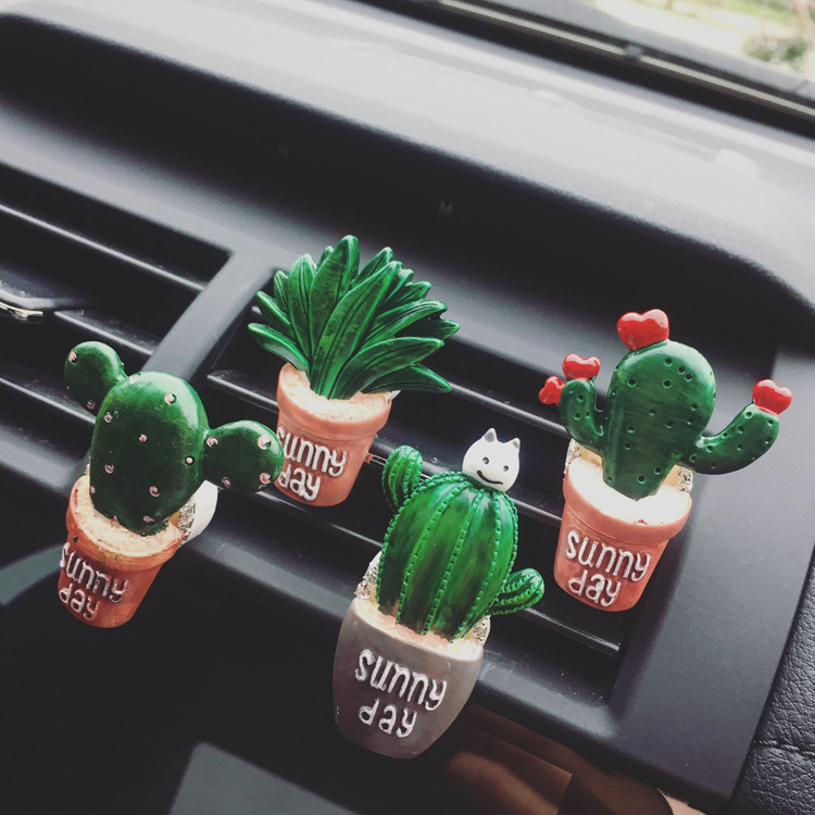 Title 1, Creative Simulation Potted Cactus Car Air Outle...