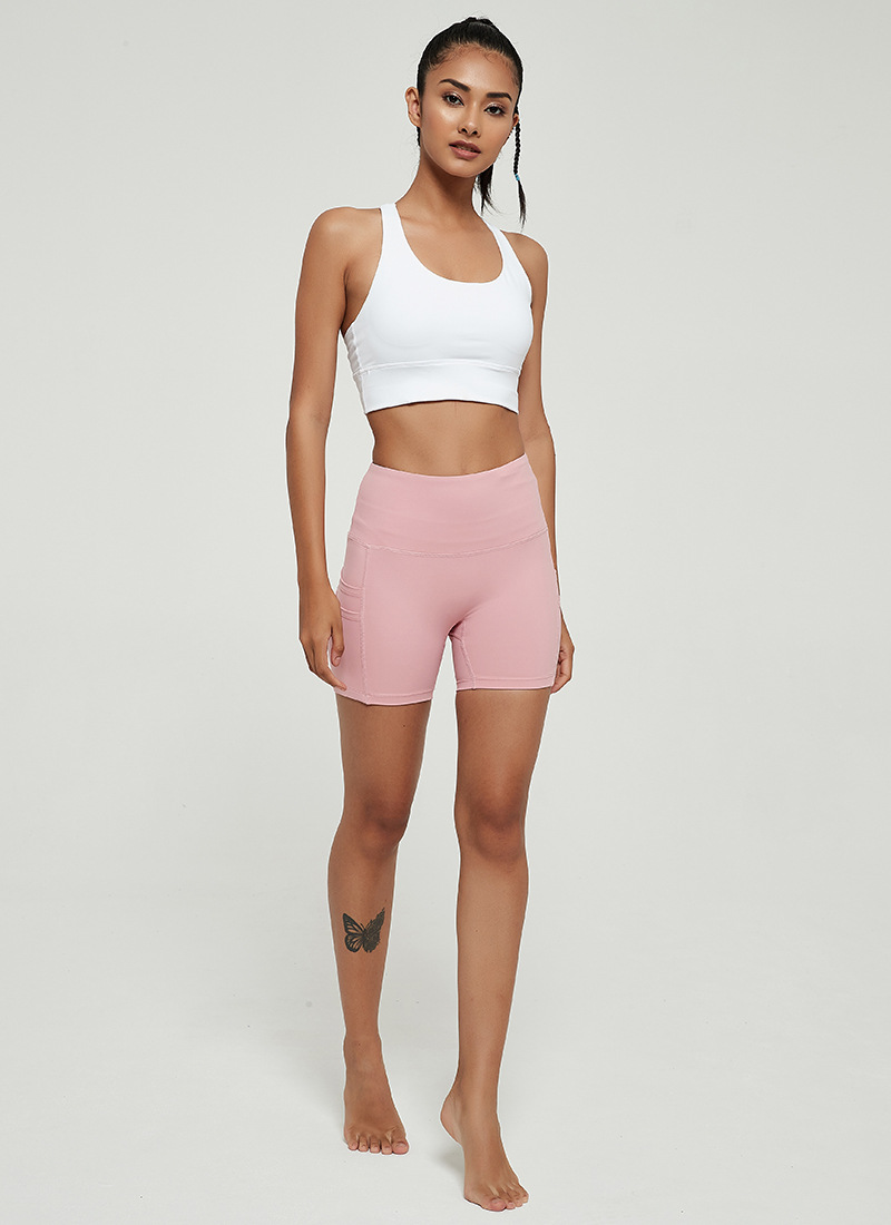 Title 10, Zomer ademende yoga shorts met zakken, perzik b...