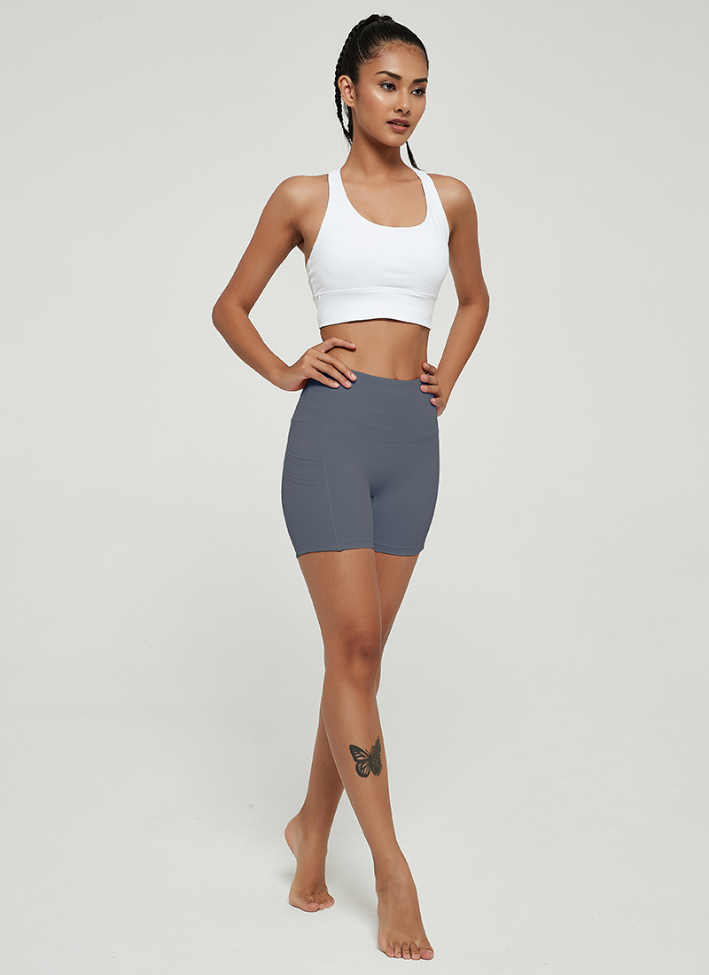 Title 17, Zomer ademende yoga shorts met zakken, perzik b...