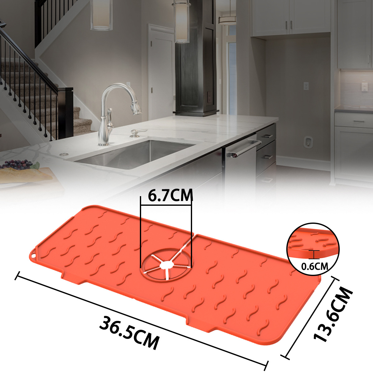 Title 1, Silicone Faucet Drain Pad Storage Drying Pad