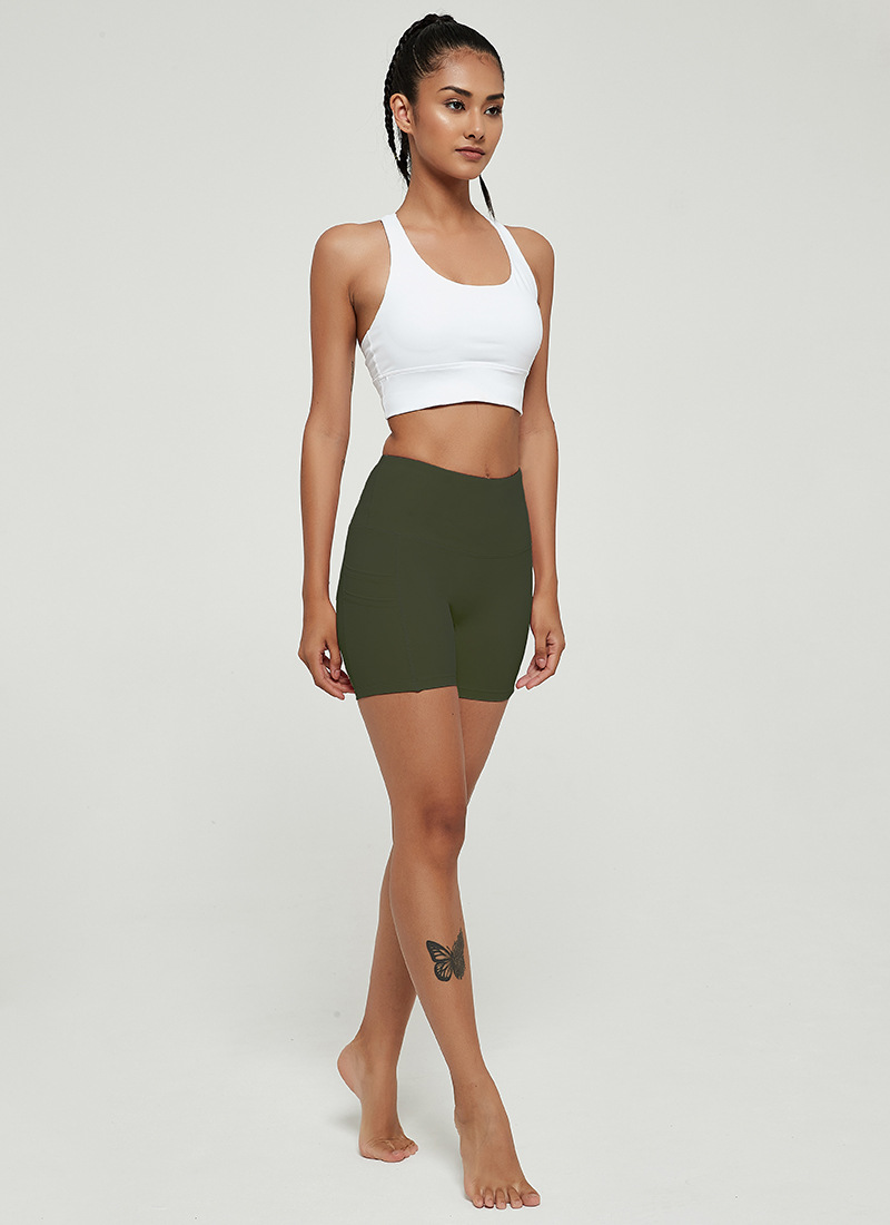 Title 22, Zomer ademende yoga shorts met zakken, perzik b...