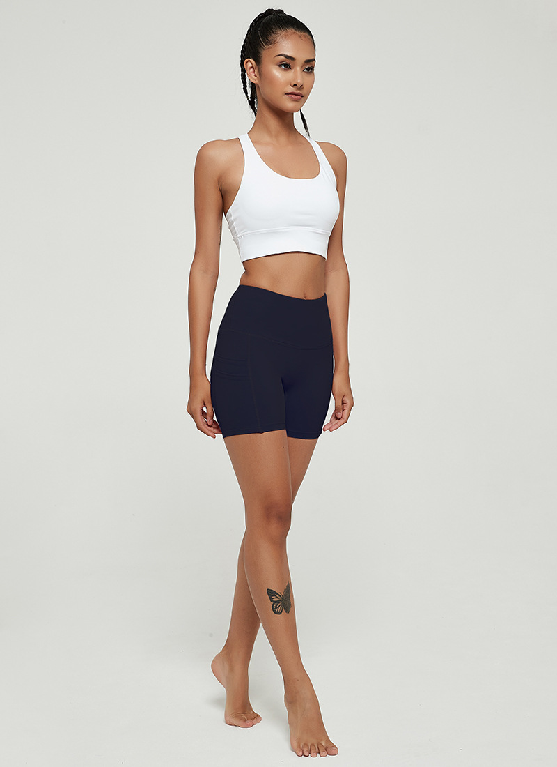 Title 26, Zomer ademende yoga shorts met zakken, perzik b...