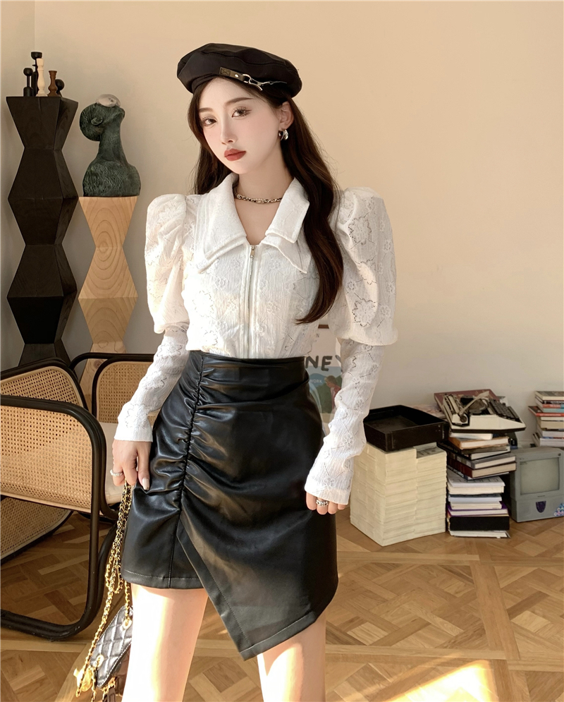 Title 2, Double Collar White Shirt Women