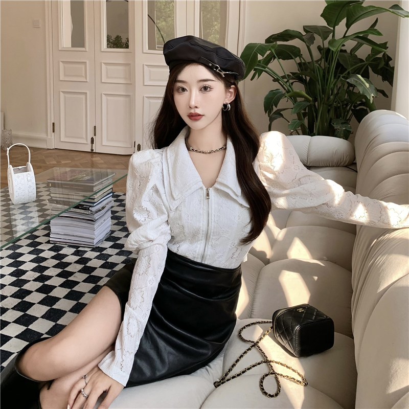 Title 4, Double Collar White Shirt Women