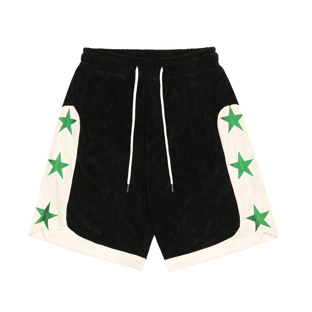 Title 1, Shorts Casuais Masculinos com Bordado de Estrel...