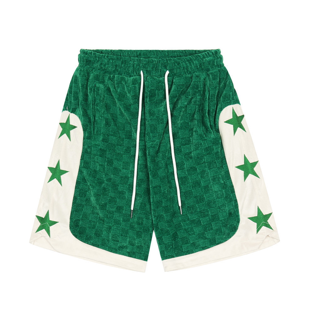 Title 3, Shorts Casuais Masculinos com Bordado de Estrel...