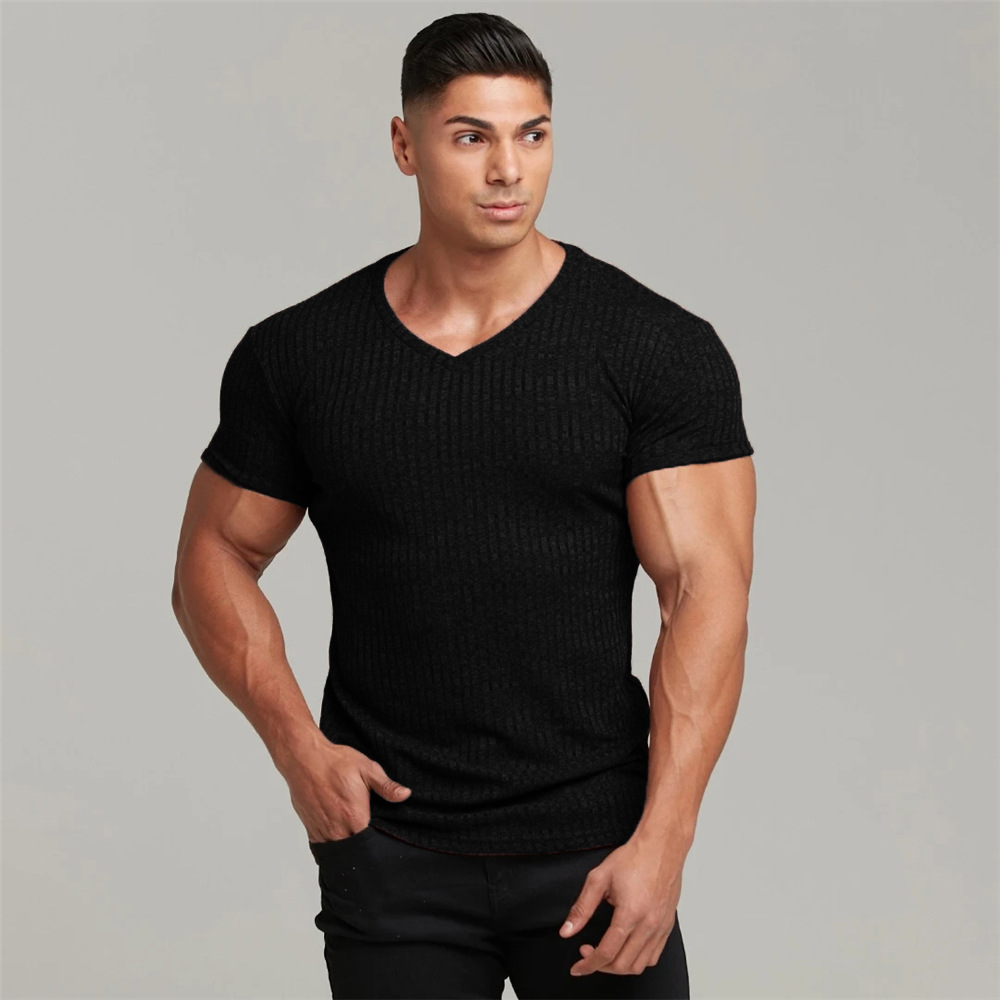 Title 5, Mens V-Neck Casual Sweater Tight-Fitting Super...