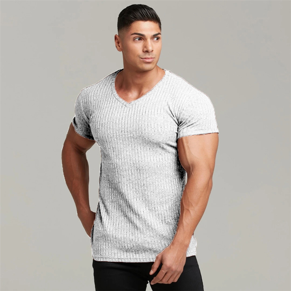 Title 16, Mens V-Neck Casual Sweater Tight-Fitting Super...