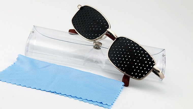 Title 1, Perforated Pinhole Metal Full Frame Glasses