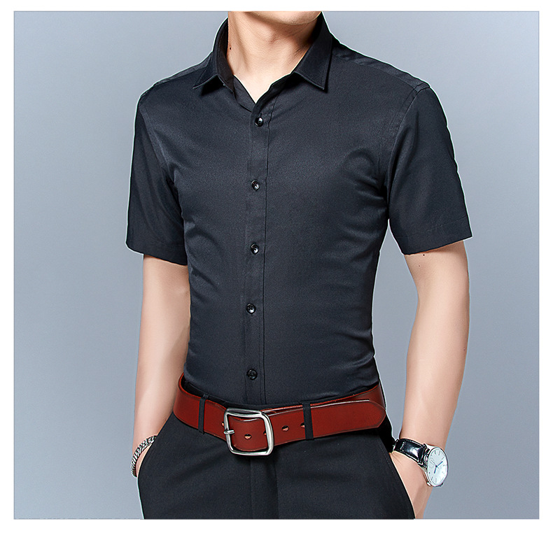 Title 3, Mens Short Sleeve Shirt Slim Fit Solid Color. ...