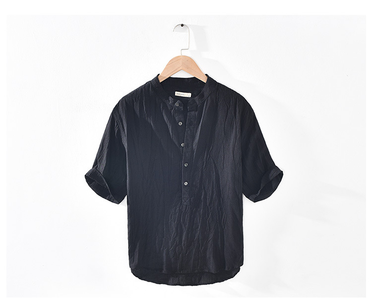 Title 2, Vintage Mens Crumpled Linen Shirt, Loose Fit, ...