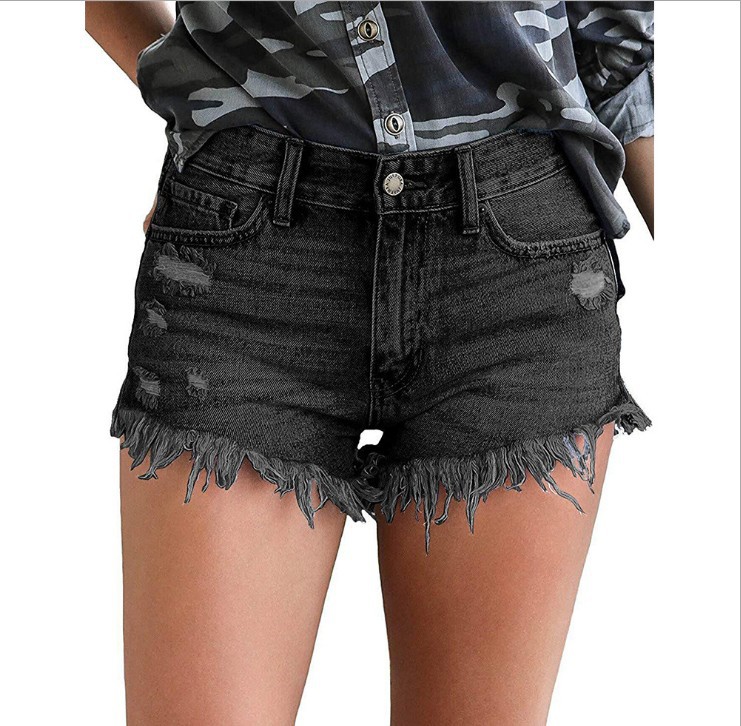 Title 3, Sexy shorts met gescheurde tassels en enkelgesp...