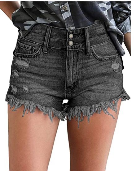 Title 9, Sexy shorts met gescheurde tassels en enkelgesp...