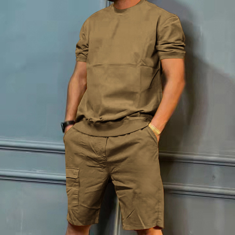 Title 14, Mens Workwear Multi-pocket Shorts Tracksuit. D...