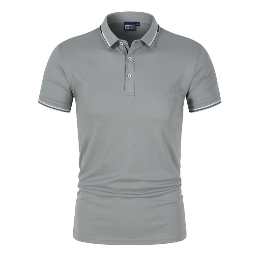 Title 3, Mens Solid Color Polo Shirt with Standing Coll...