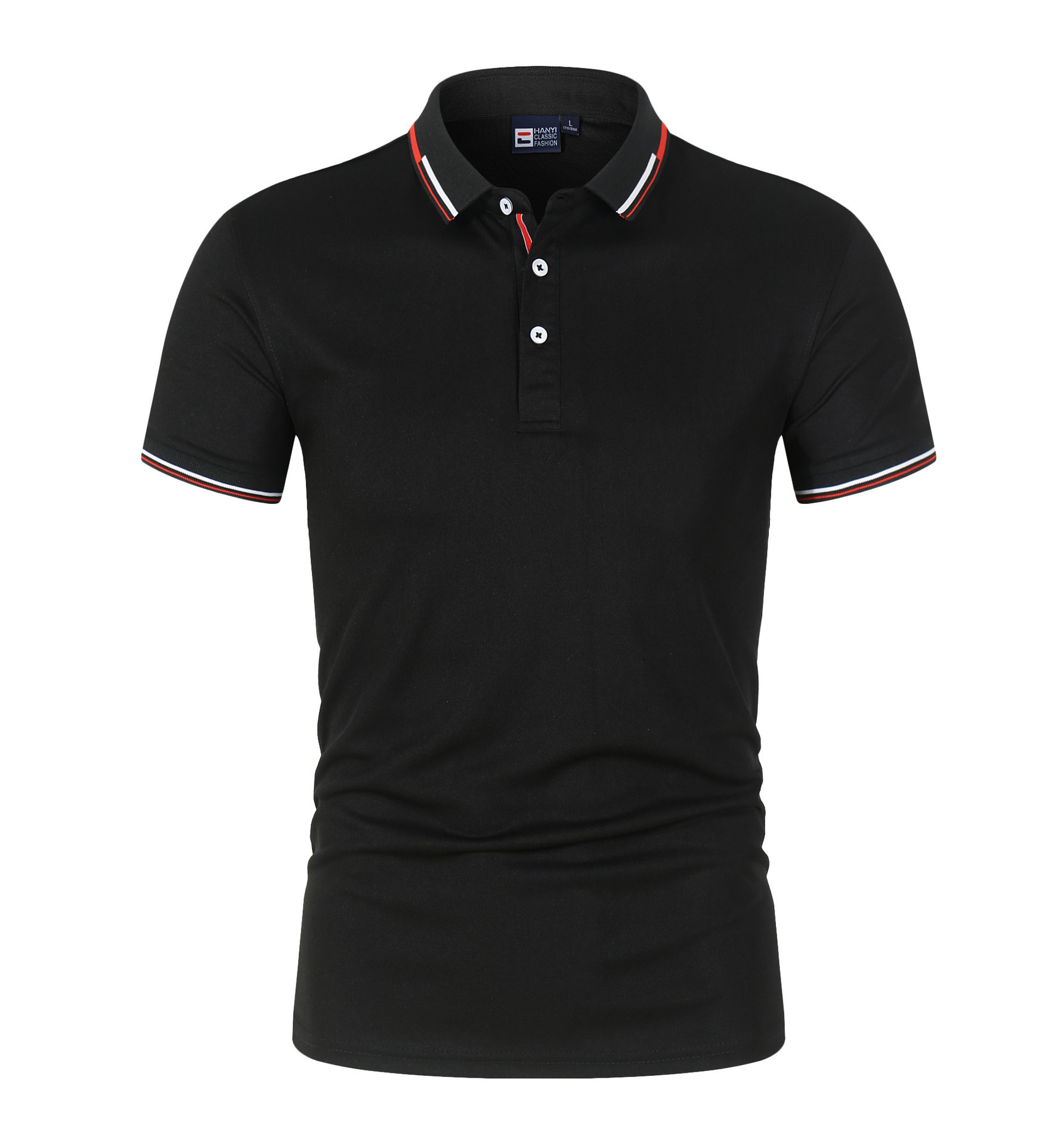 Title 5, Mens Solid Color Polo Shirt with Standing Coll...