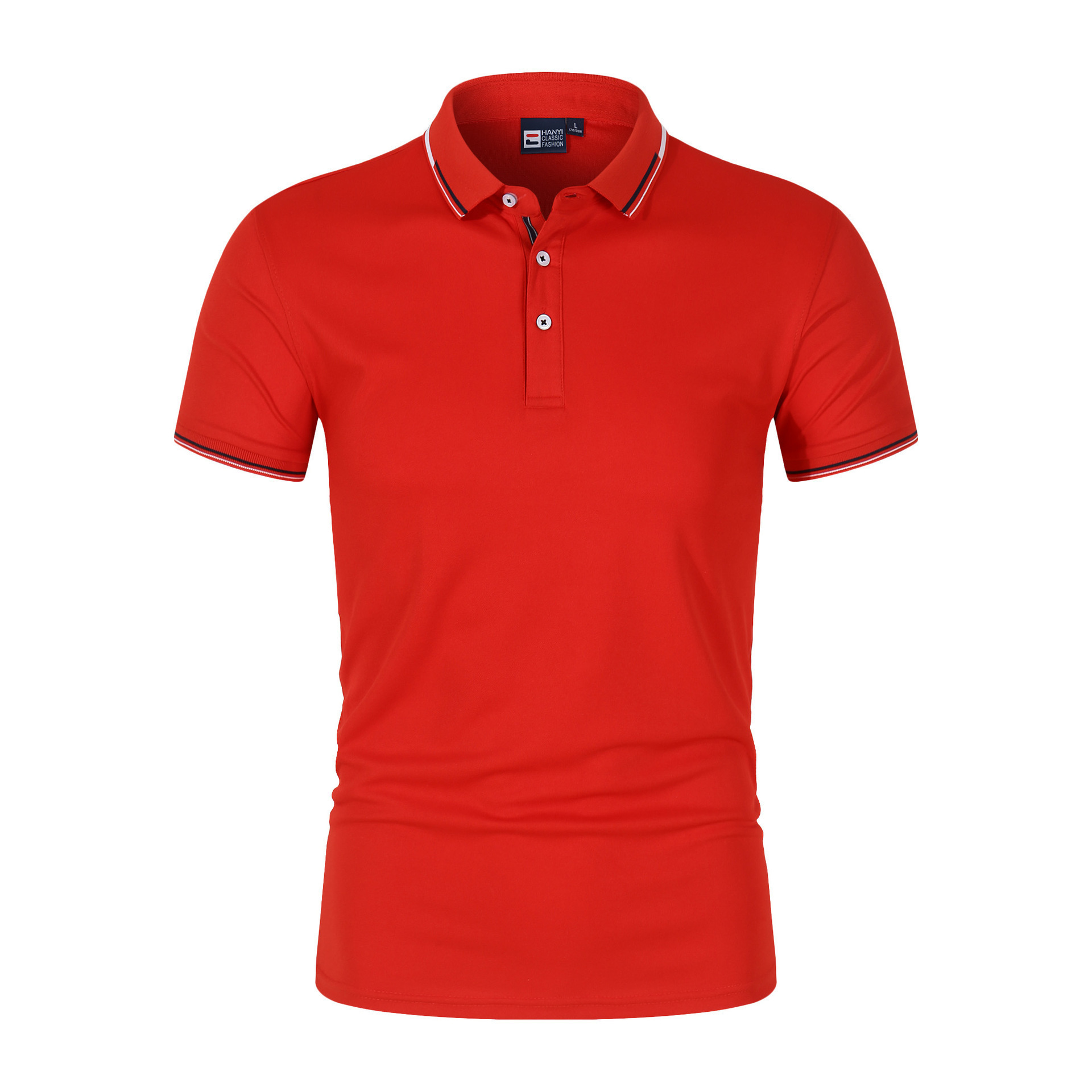 Title 6, Mens Solid Color Polo Shirt with Standing Coll...