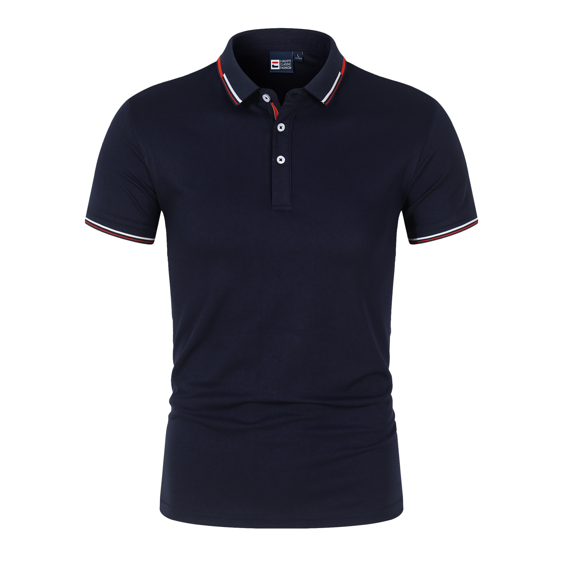 Title 8, Mens Solid Color Polo Shirt with Standing Coll...