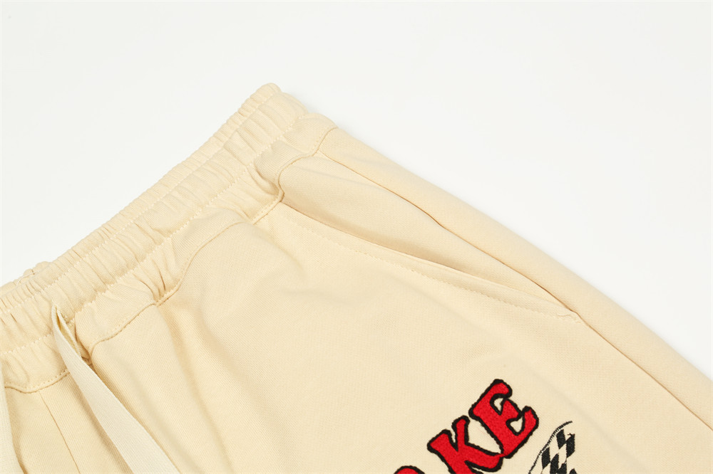 Title 6, Shorts casuais com letras bordadas em chamas