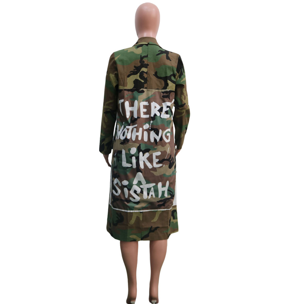 Title 4, Womens long casual camouflage print cloth coat...