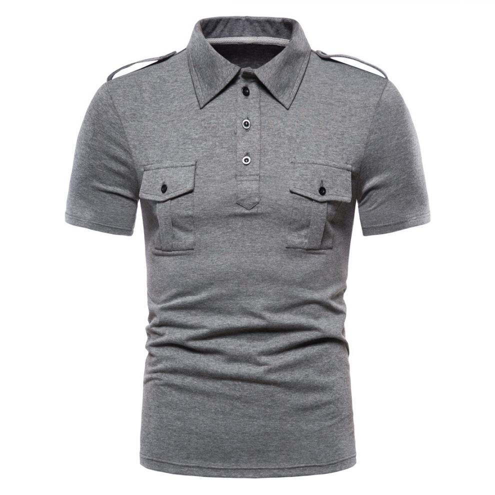 Title 2, Mens Lapel Pullover Short-sleeved T-shirt Men...