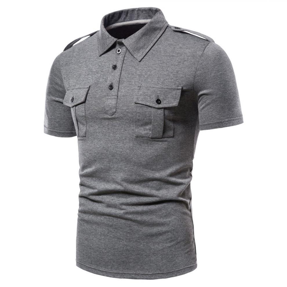 Title 3, Mens Lapel Pullover Short-sleeved T-shirt Men...